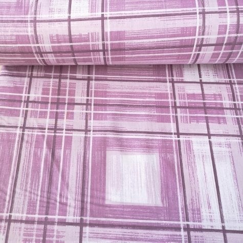 Büyük Kareler Poplin Kumaş Pembe