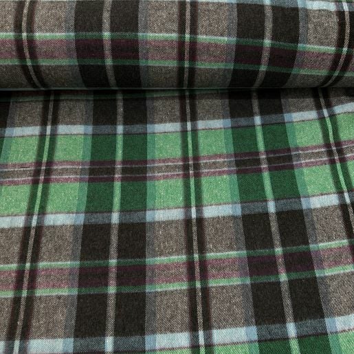 Yeşil Mor Kareli Oduncu Kumaş