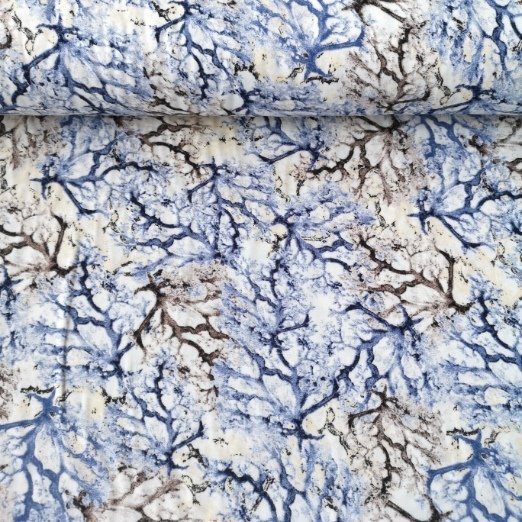 Batik desen viskon kumaş Mavi