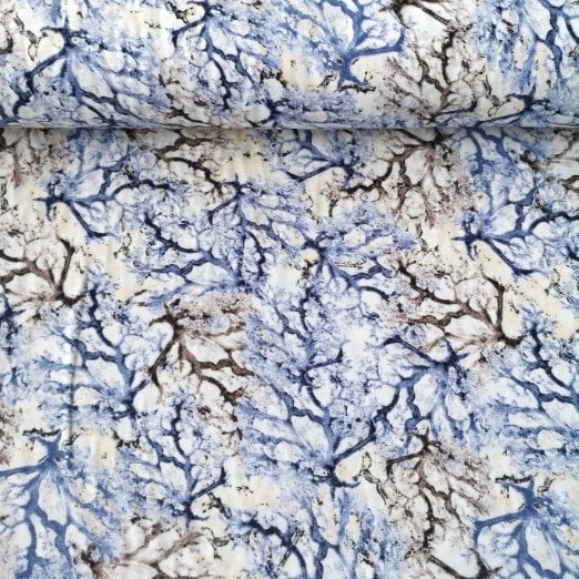 Batik desen viskon kumaş Mavi