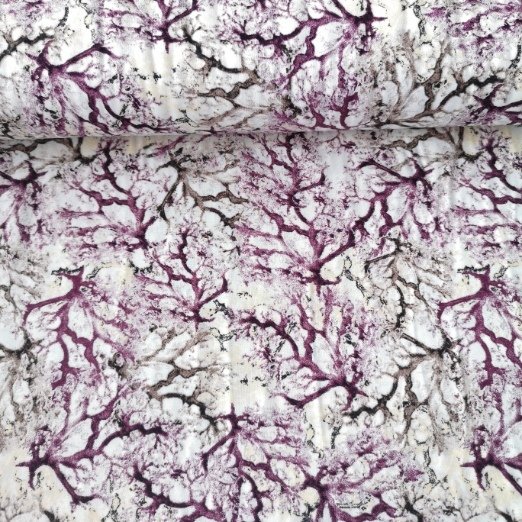 Batik desen viskon kumaş Mor