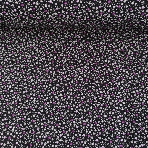 Minik Noktalar Tek En Viskon Kumaş Mor