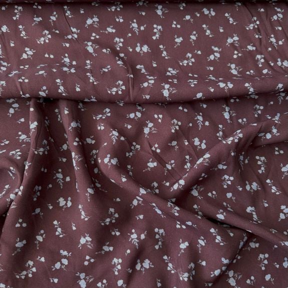 Mürdüm Papatya Viskon Kumaş