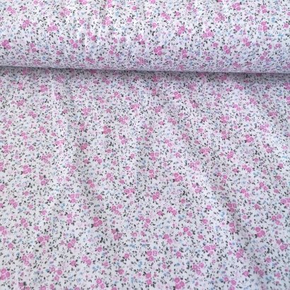 Minik Papatyalar Poplin Kumaş Pembe