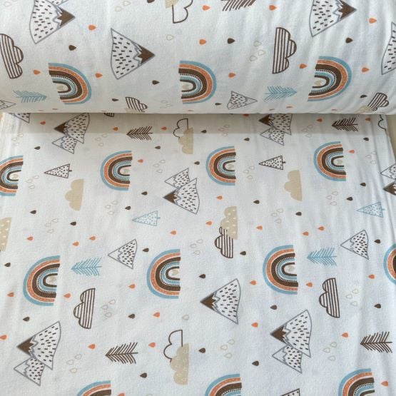 Gök Kuşağı Ve Tepeler Pazen Kumaş Mint