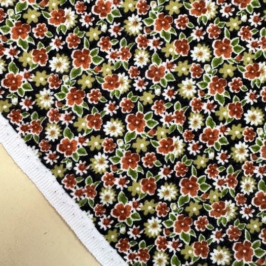 Çıtır Papatyalı Divitin-Pazen Kumaş Kahverengi