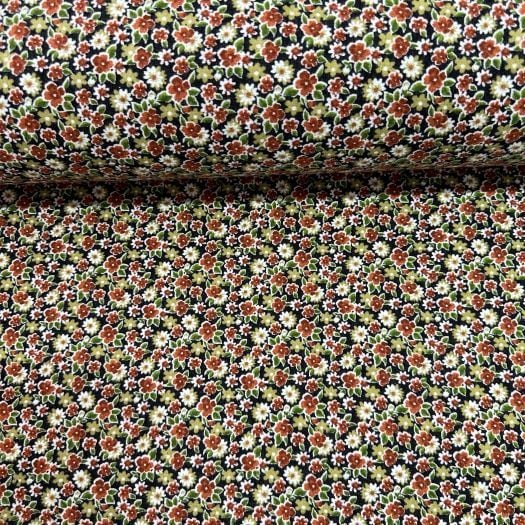 Çıtır Papatyalı Divitin-Pazen Kumaş Kahverengi