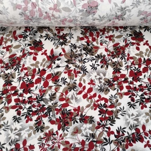 Dallar Tek En Viskon Kumaş Kırmızı