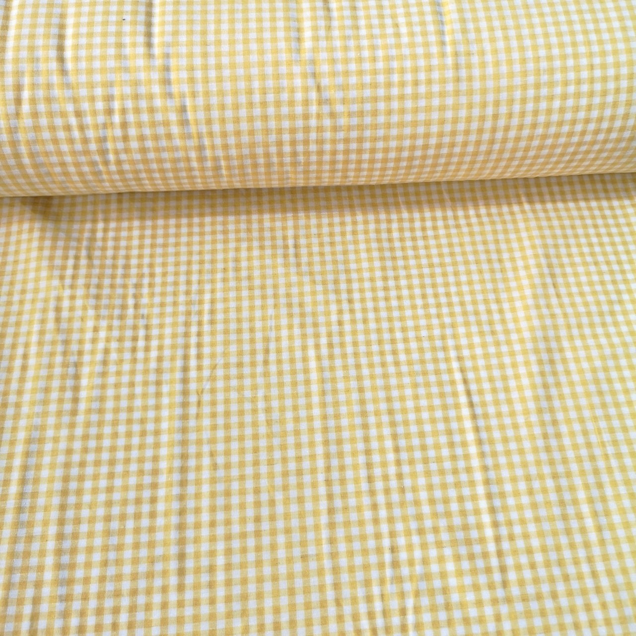 Sarı Pötikareli Zefir Kumaş