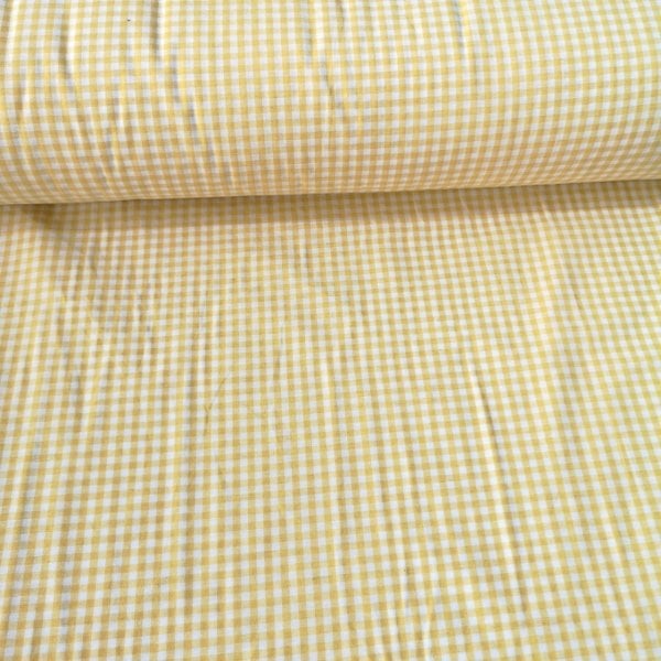 Sarı Pötikareli Zefir Kumaş