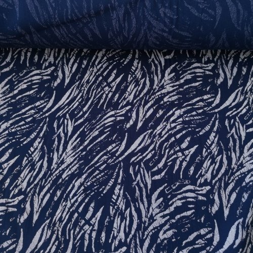 Kuru Dallar Tek En Viskon Kumaş Lacivert