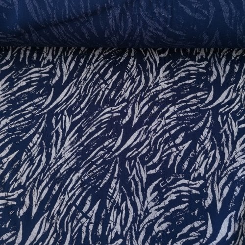 Kuru Dallar Tek En Viskon Kumaş Lacivert