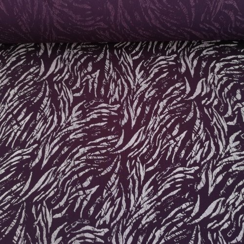 Kuru Dallar Tek En Viskon Kumaş Mor