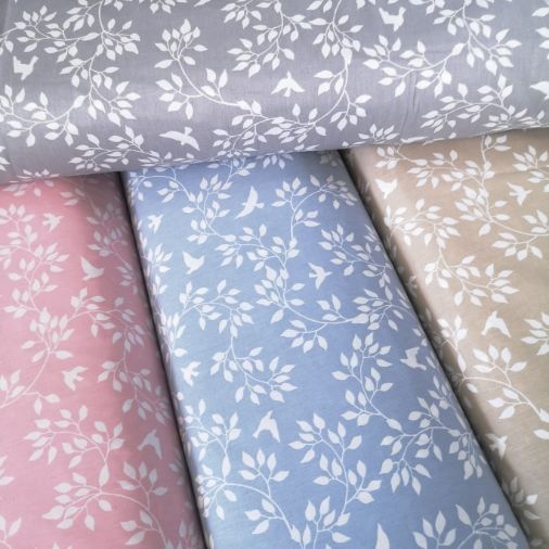 Dallar Ve Kuşlar Poplin Kumaş