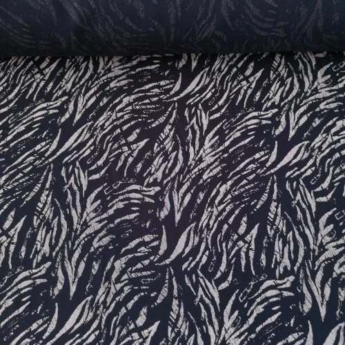 Kuru Dallar Tek En Viskon Kumaş Siyah