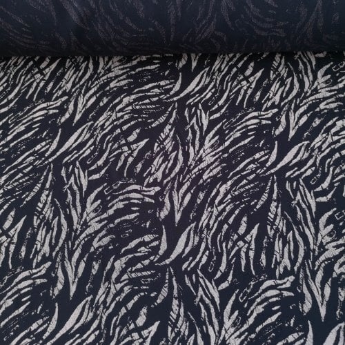 Kuru Dallar Tek En Viskon Kumaş Siyah