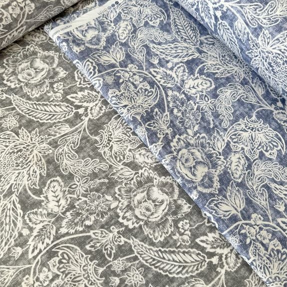 Büyük Yapraklar Poplin Kumaş