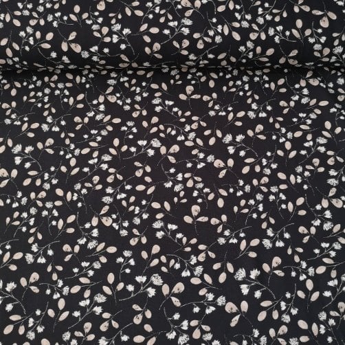 Zeytin Dalı Viskon Kumaş Siyah