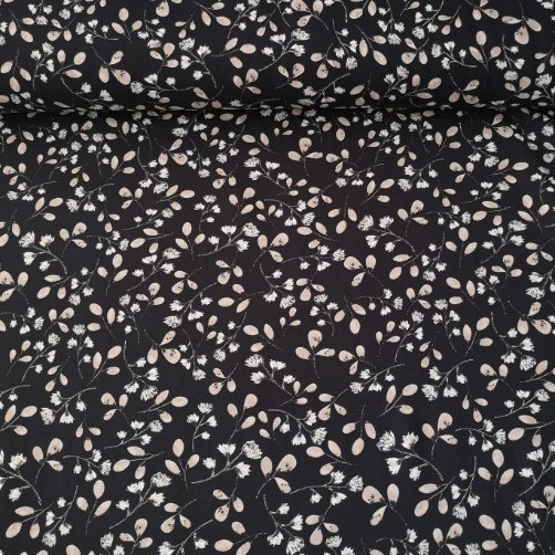 Zeytin Dalı Viskon Kumaş Siyah