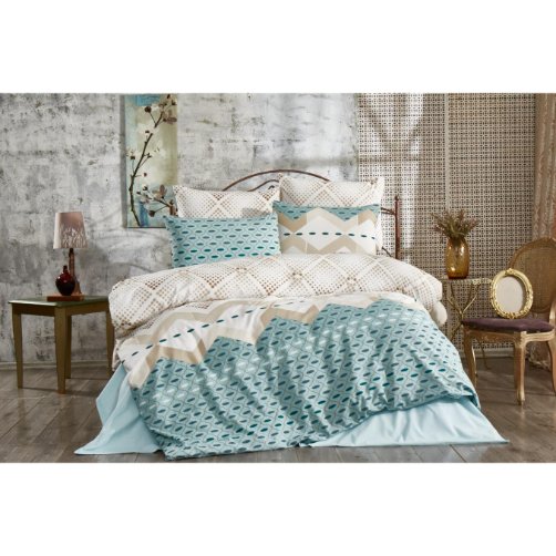 Yeşil Daireler Polycotton Poplin Kumaş