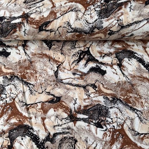 Dalgalı Batik Desen Viskon Kumaş Kahverengi