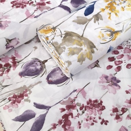 Pastel Laleler Poplin Kumaş