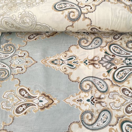 Mavi Şal Desenli Polycotton Poplin Kumaş
