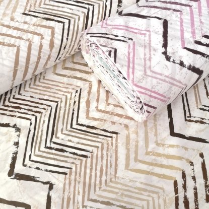 Diagonel Çizgiler Poplin Kumaş