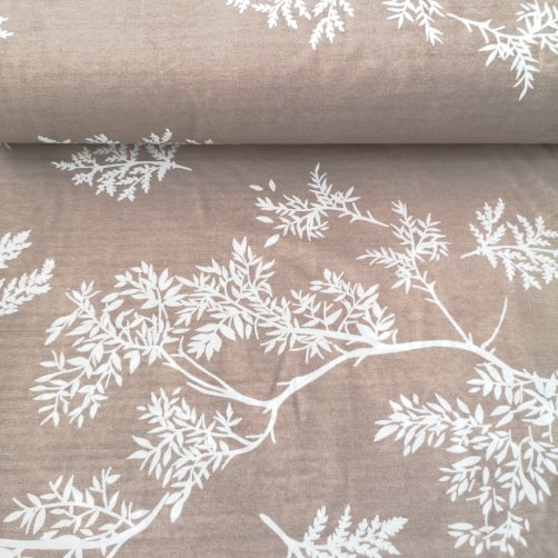 Ağaç Dalları Polycotton Poplin Kumaş Kahverengi