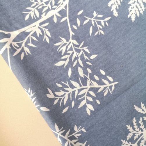 Ağaç Dalları Polycotton Poplin Kumaş Mavi