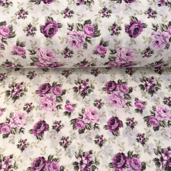 Büyük Güller Raşel Kumaş Mor