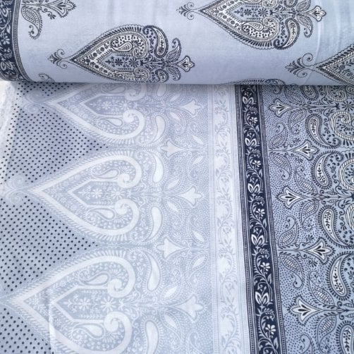 Maça Desen Polycotton Poplin Kumaş Mavi