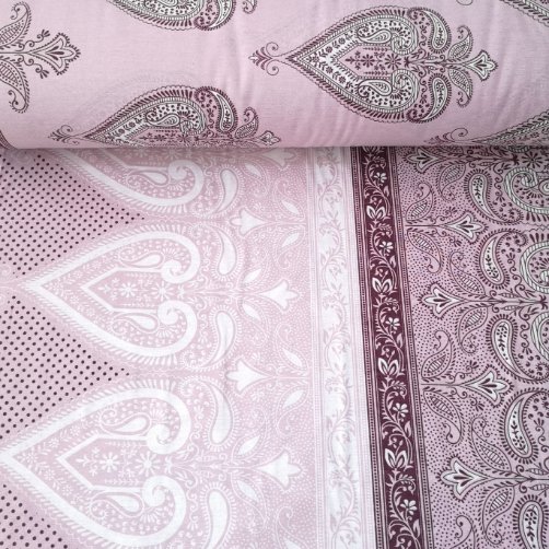 Maça Desen Polycotton Poplin Kumaş Pembe