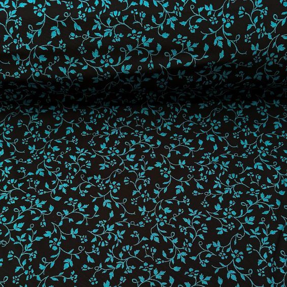 Papatya Dalı Tek En Viskon Kumaş Mint