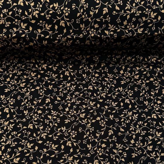 Papatya Dalı Tek En Viskon Kumaş Bej