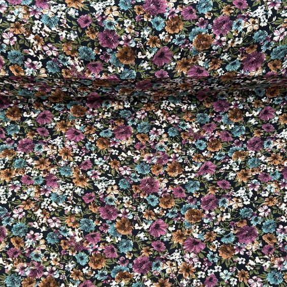 Çan Çiçekleri Tek En Viskon Kumaş Lila