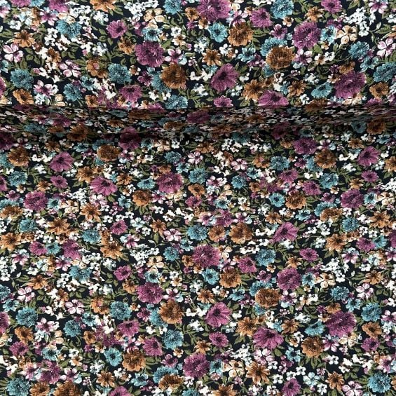 Çan Çiçekleri Tek En Viskon Kumaş Lila