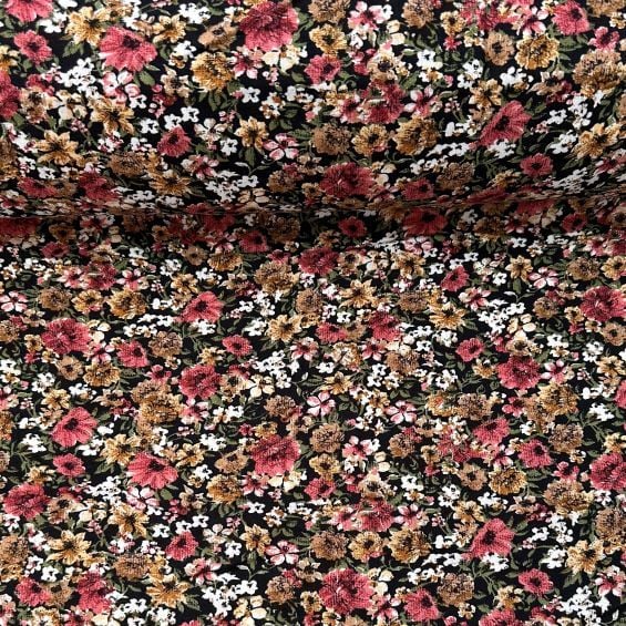 Çan Çiçekleri Tek En Viskon Kumaş Gül Kurusu