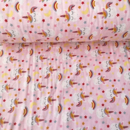 Uykucu Unicorn Pazen Kumaş Pembe
