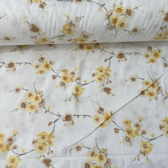 Branches Poplin Kumaş Sarı