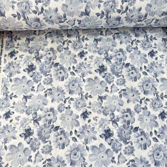 Spring Poplin Kumaş Mavi
