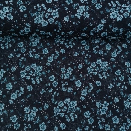 Sarmaşık Çiçekler Desenli Şifon Mint