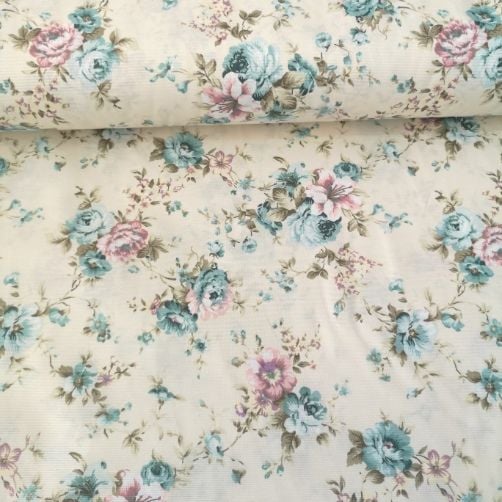 Çiçekli Duck Bezi Mint