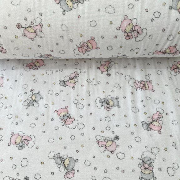 Bulutlardaki Bebek Pazen Kumaş Pembe