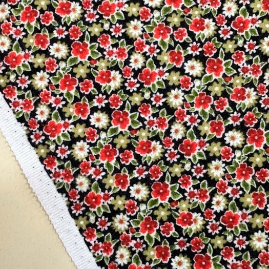 Çıtır Papatyalı Divitin-Pazen Kumaş Kırmızı