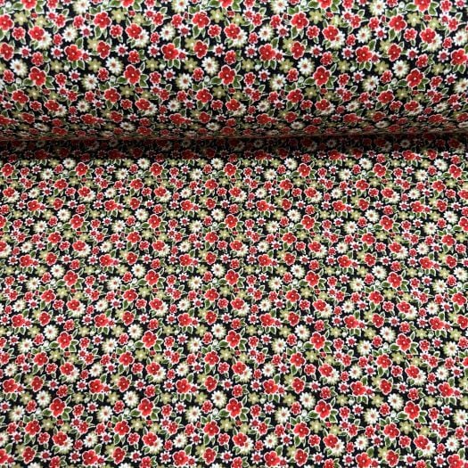 Çıtır Papatyalı Divitin-Pazen Kumaş Kırmızı