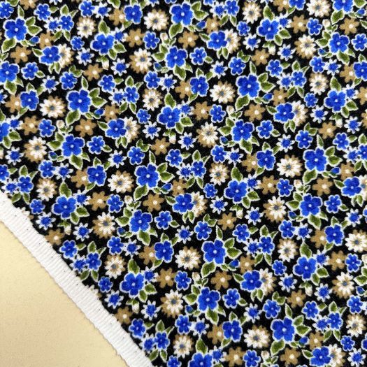 Çıtır Papatyalı Divitin-Pazen Kumaş Mavi