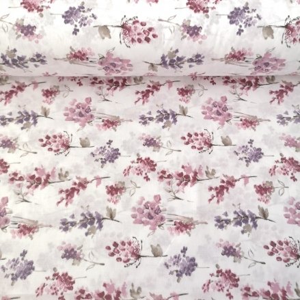 Son Bahar Buketleri Poplin Kumaş Lila