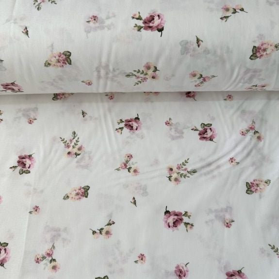 Daldaki Çıtır Çiçekler Poplin Kumaş Pembe