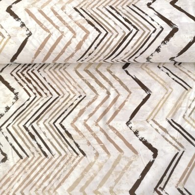 Diagonel Çizgiler Poplin Kumaş Kahverengi